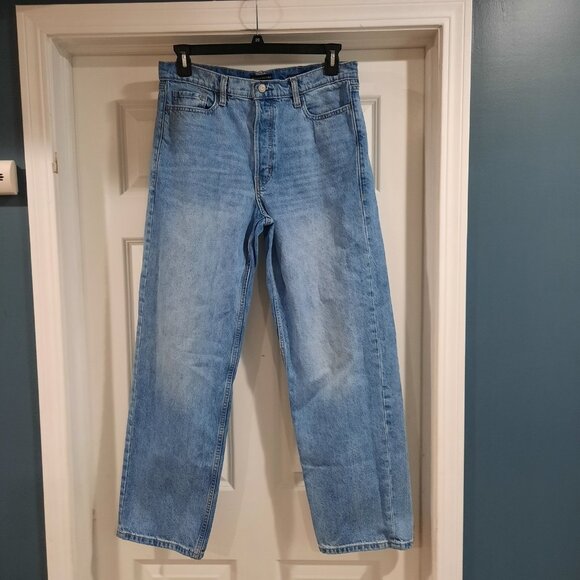 Banana Republic Jeans Womens 30 Mid Rise Loose Stovepipe Premium Button Fly - Picture 1 of 13